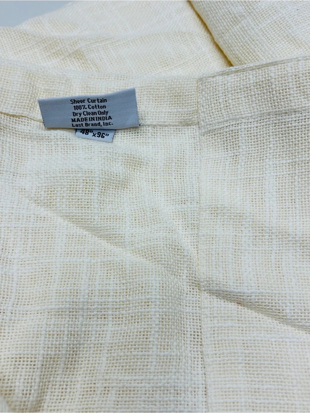 QUINCE Set Of 2 48x96 Cotton Sheer Curtains Ivory 0378